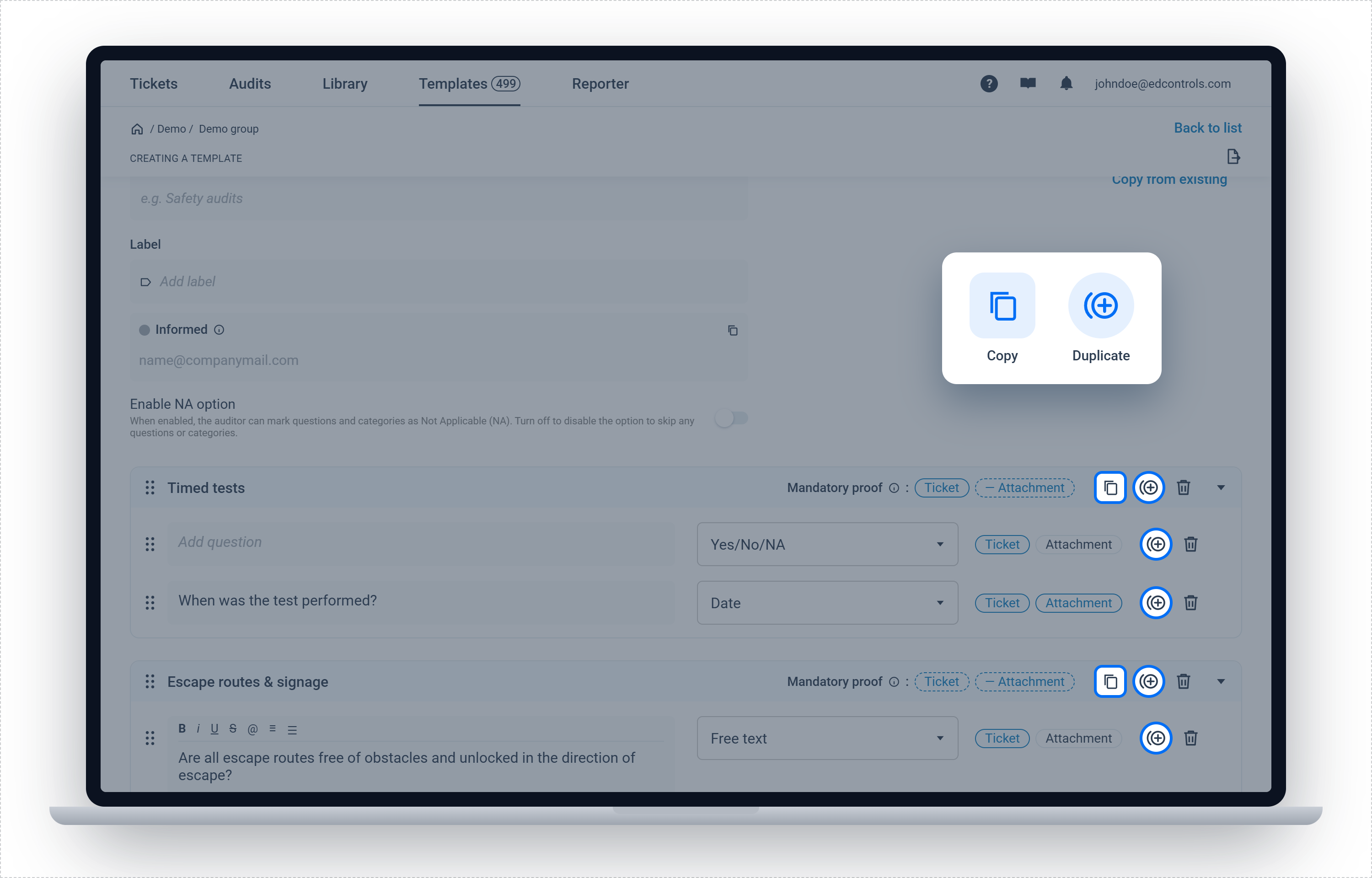 Build your audit template faster