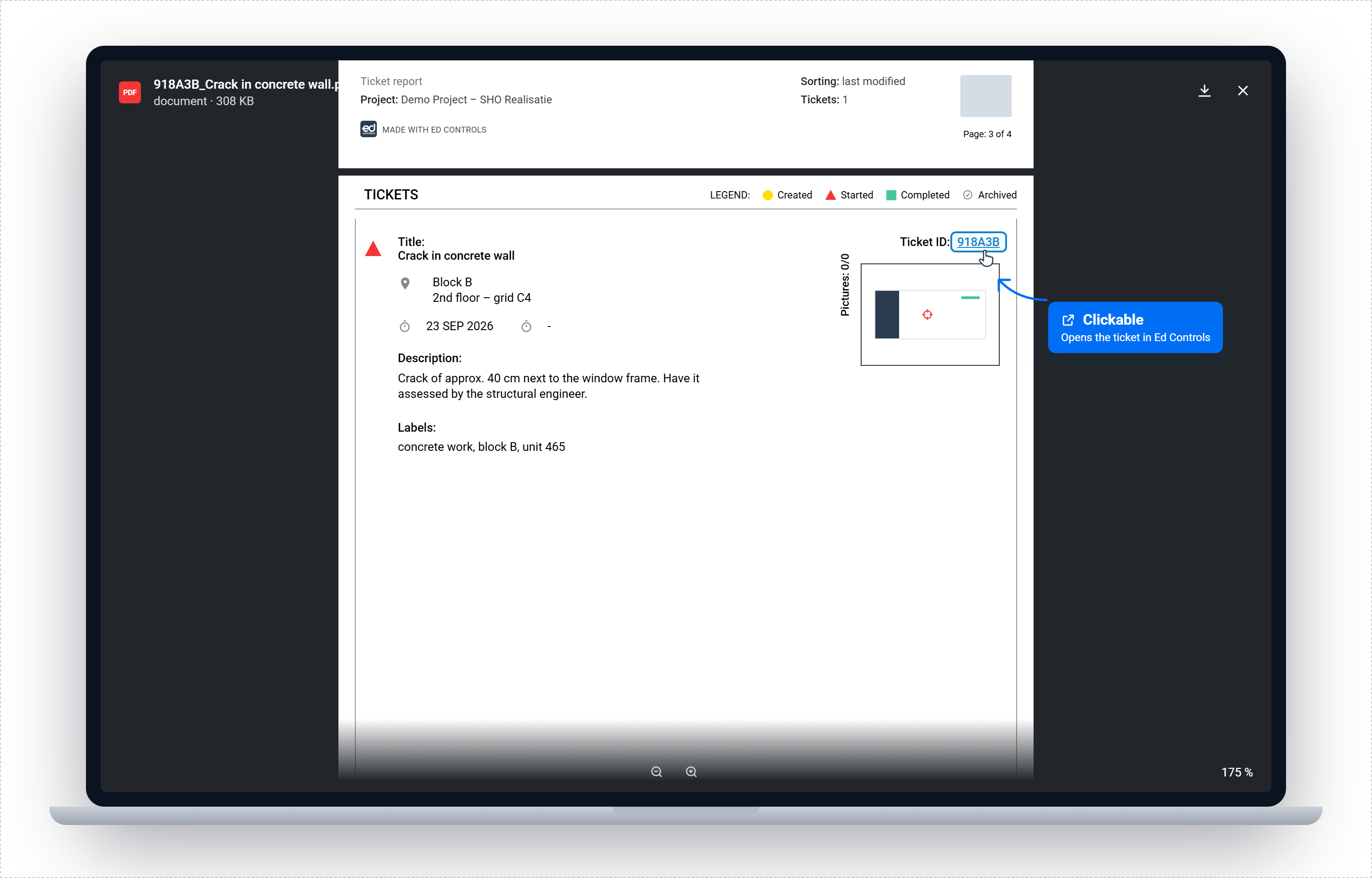 From report straight to the ticket